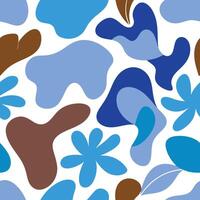 Modern Abstract Organic Pattern with Fluid Blue and Brown Shapes vector