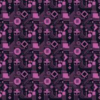 Futuristic Pink Circuit Board Pattern on Dark Background for Tech Designs vector