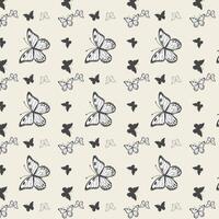 Elegant Monochrome Butterfly Pattern on Light Background vector