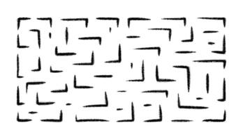 Hand drawn corner elements, rectangular frames by marker, text corners, quote frame, geometric pattern. Crayon marker lines, underlines, dots, frames, grunge texture, doodle sketch illustration vector