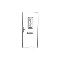 A standard front door with one window. vector