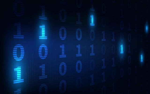 Code digital technology blue abstract background data computer zero