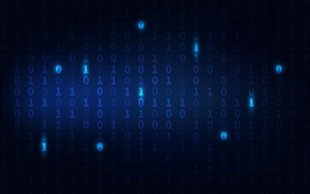 Digital binary code background data stream technology matrix cyberspace information
