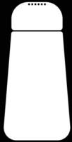 A white salt and pepper shaker illustration, salt shaker, pepper shaker, black and white, vintage vibes, S and P combination, suitable for icons and tags and signs, good for web design and ads vector