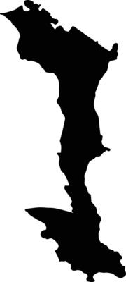 East Mahe Seychelles silhouette map