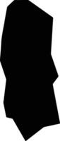 Glazoue Benin silhouette map vector