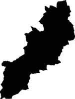 Gushegu Ghana silhouette map vector
