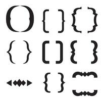 Diverse collection of brackets and formatting symbols in a clean silhouette design perfect for graphic applications vector