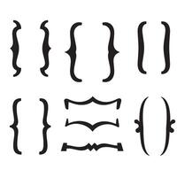 Collection of elegant and decorative brackets and curly braces in a simple silhouette design for creative projects vector