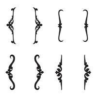 Collection of elegant decorative silhouette design elements in various floral and ornamental styles vector