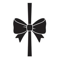 Elegant black silhouette ribbon and bow design suitable for celebrations gift wrapping and festive event themes. vector