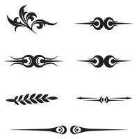 collection of stylish decorative silhouette design elements borders dividers for elegant embellishment use. vector