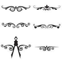 A collection of elegant decorative scroll silhouette designs for borders dividers and embellishments. vector