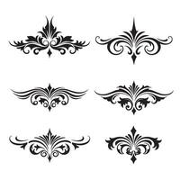 Elegant black silhouette decorative flourishes and ornament set ideal for design and creative projects vector