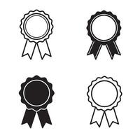 Collection of four award ribbons silhouettes in varying styles perfect for badges certificates and product design vector