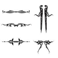 Elegant silhouette elements for design decorative borders and vintage flourishes perfect for creative projects vector