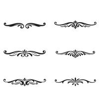 Elegant scroll silhouette design elements collection with decorative floral and swirl borders for creative projects vector