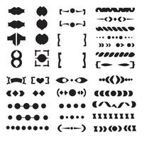 Collection of black and white decorative silhouette design elements including dividers and borders for graphic design. vector