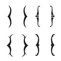 Collection of elegant black silhouette decorative brackets and ornate curly braces for design elements and graphic illustration vector
