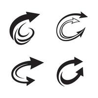 Four stylish and modern black arrow design elements on a white background used in various directions or concepts vector