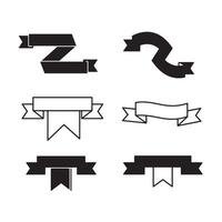 Collection of diverse silhouette ribbon banners and decorative elements in various shapes for design purposes vector