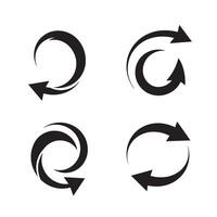 illustrations of diverse curved arrows in black silhouette design elements for various concepts vector