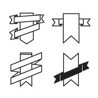 Collection of silhouette ribbons and banners in various modern and decorative shapes isolated vector