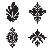 Elegant black and white ornaments featuring a floral inspired aesthetic for graphic design projects and decorative elements vector