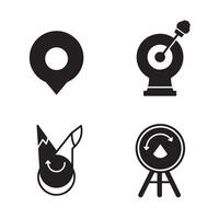 Abstract and minimalist icon set design for web and app interface elements in monochrome style vector