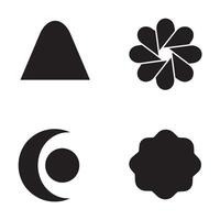 Abstract black shapes on white background representing geometric forms and design elements for various visual applications vector