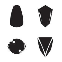 Geometric shapes design elements and icons in modern bold black and white style arranged with minimalistic artistic precision vector
