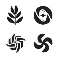 Collection of four minimalist modern black and white design elements for logo design and creative branding vector