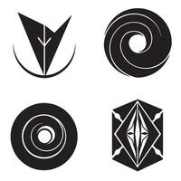 Abstract geometric black and white logos and symbols design elements for branding business projects and graphic design vector