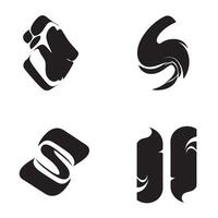 Set of four unique and modern black graphic design elements on a clean white background great for branding and identity vector
