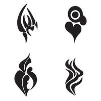Black tribal graphics collection with symbolic abstract designs for creative ornamentation and decorative elements vector