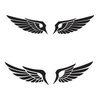 illustration of black wing sets in various arrangements suitable for graphic design projects vector