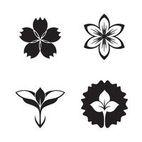 illustration of diverse floral designs and elements in black color suitable for decorative designs and branding vector
