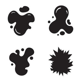 conjunto de negro gota salpicar y mancha formas aislado en blanco antecedentes para gráfico diseño vector