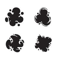 Set of black splatter ink elements illustration on white background for graphic design projects vector