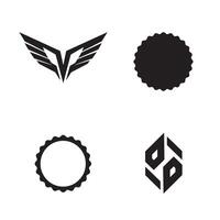 Collection of geometric shapes and graphic elements in black and white design for various creative projects vector
