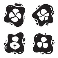 Unique set of abstract black and white shapes with organic forms for decorative design elements vector