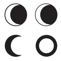 Artistic representation of moon phases in black and white featuring crescent and full moon imagery for astronomy and design vector