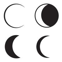 illustration representing the various phases of the moon isolated against a clean white background for educational purposes vector