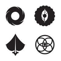 Minimalist black and white set featuring abstract shapes and geometric design elements vector