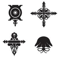 Decorative gothic style elements in black and white perfect for design vector