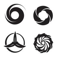 set of black circular design elements for modern logo design and branding vector