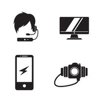 Modern communication and technology icons representing digital interaction and connectivity vector