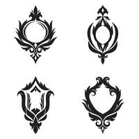 Elegant set of black and white ornamental frames and decorative design elements vector