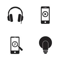 Icons representing modern technology encompassing music lighting and smart devices vector