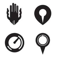 Collection of modern black and white icons for digital design and graphic applications vector